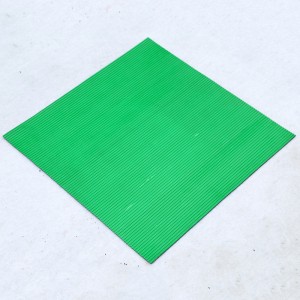 Anti-Abrasive grön färg Ribbed Gummibladgolvgolvmatta för arbetsbänk
